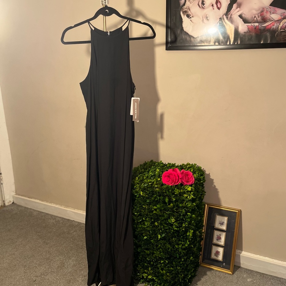 Jones New York black silk maxi